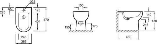 Divers sanitaires  -  Bidet ODEON UP