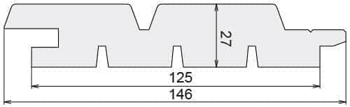 Bardage Clin  -  Bardage douglas faux-claire-voie - 27x125 - L=3,46m (profil Aztek)