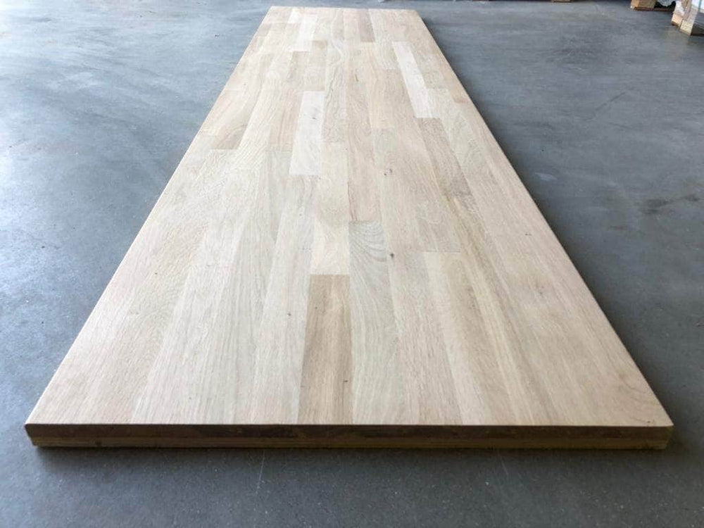 Bois remis en état (réemploi)  -  Panneau bois 250x70 cm, ép. 32 mm, fabriqué à partir de vieux parquet chêne de récupération