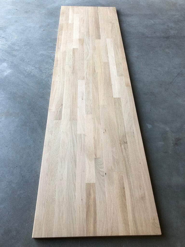 Bois remis en état (réemploi)  -  Panneau bois 250x70 cm, ép. 32 mm, fabriqué à partir de vieux parquet chêne de récupération (réemploi)