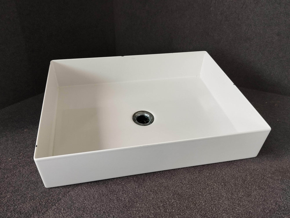 Sanitaires (réemploi)  -  Vasque à poser rectangulaire ALAPE acier vitrifié blanc 50x37,5cm (réemploi)