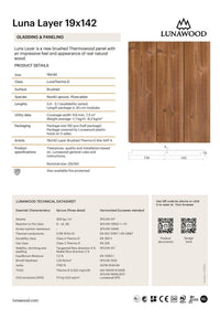 Bardage Epicéa  -  Bardage épicéa classe 3 - 19x142 - L=3,3 m (Thermowood profil Luna)