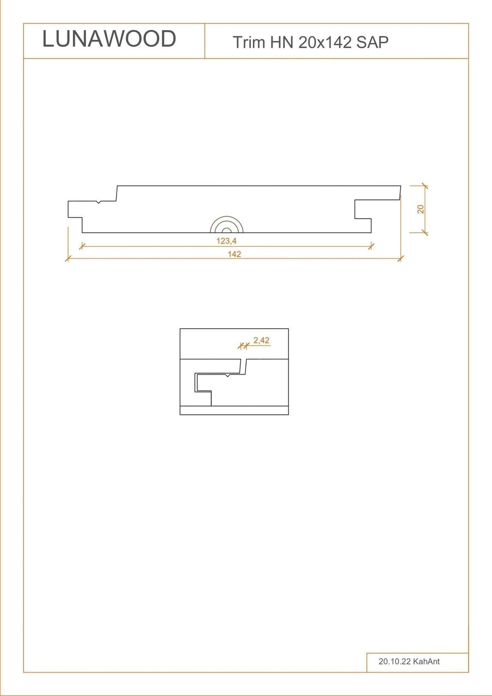 Bardage Epicéa  -  Bardage épicéa classe 3 - 20x142 - L=2,4 m (Thermowood profil Trim)