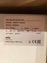 Chauffage  -  Coffret de commande Wilo-Control SC-Lift Ref : Smart Control LIFT 2 X 16A SD