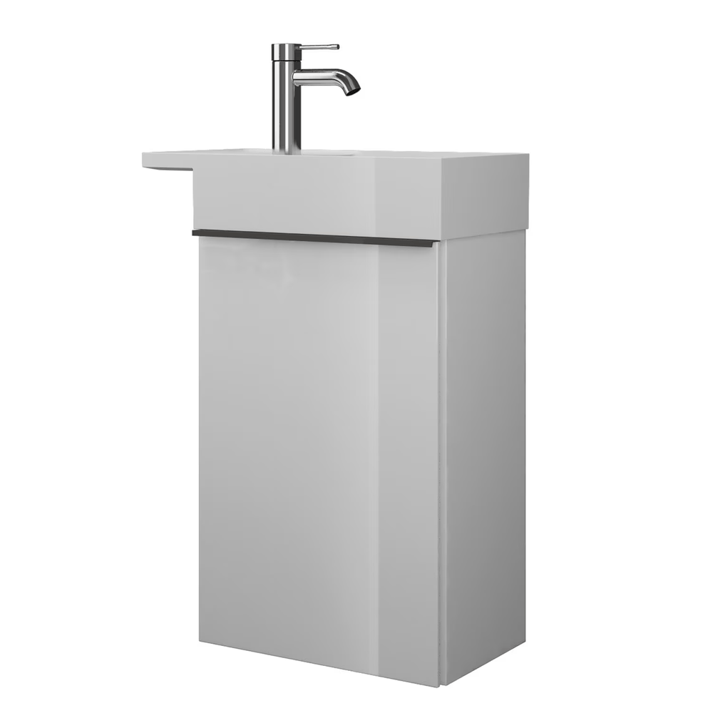 Lavabo  -  Lave-mains Yumo blanc brillant Charnière à droite - Réf. sfkp051-c0001-f3193-r