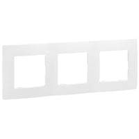 Quincaillerie  -  Niloé plaque triple blanc entraxe 71mm vertical / horizontal