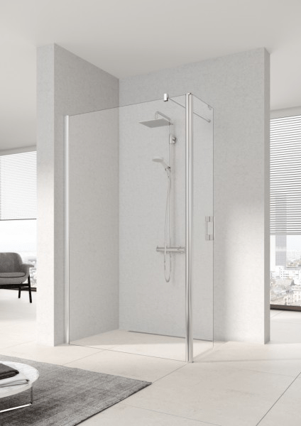 Paroi douche et bain  -  Kermi Walk In Pega Tfl 0830x2000 790 815 Sihg Esg Bande Décorative 2Clean Mur Avec Aile Rotative Walk In Mur Gauche Petfl08320Vek