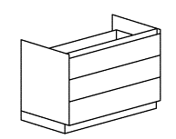 Meuble sanitaires  -  Meuble Sous Vasque 3 Tiroirs 1400 x 500 x 890 mm Chêne Sls1 O3L 14 Procasa Lyndon