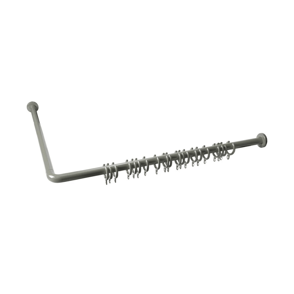 Divers sanitaires  -  Tringle À Rideaux En Nylon 34mm A=1800x800mm Avec 26 Anneaux De Rideaux  Avec Borung M6 Dans Bbogen Pour Abh Age 23916 34 Vst W