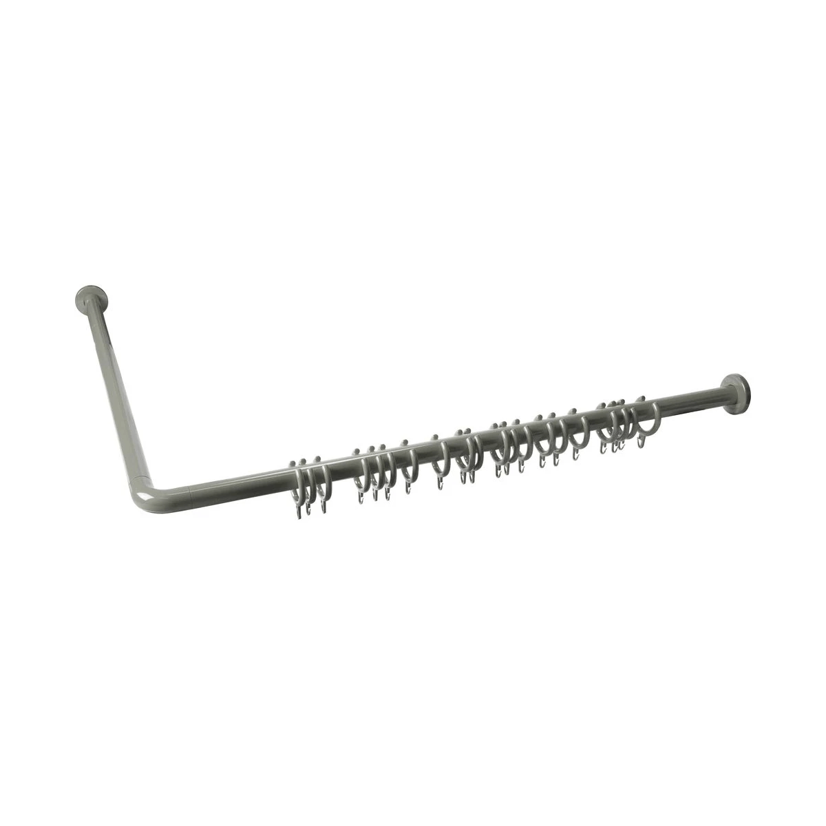 Divers sanitaires  -  Tringle À Rideaux En Nylon 34mm A=1800x800mm Avec 26 Anneaux De Rideaux  Avec Borung M6 Dans Bbogen Pour Abh Age 23916 34 Vst W