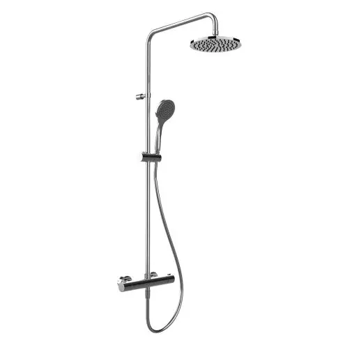 Robinet et colonne  -  Douche Emporio Mitigeur Thermostatique Mural Avec Pomme De Douche Inverseur Automatique Support Orientable Sur La Barre De Douche Flexibles 150 M Et Douchette Anticalcaire Noirxl 35141#299 Gessi