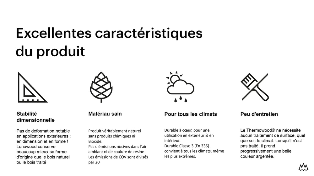 Bardage Epicéa  -  Bardage Epicea Classe 3 Thermowood  (Profil Luna) - 19x134 - L=3,9m