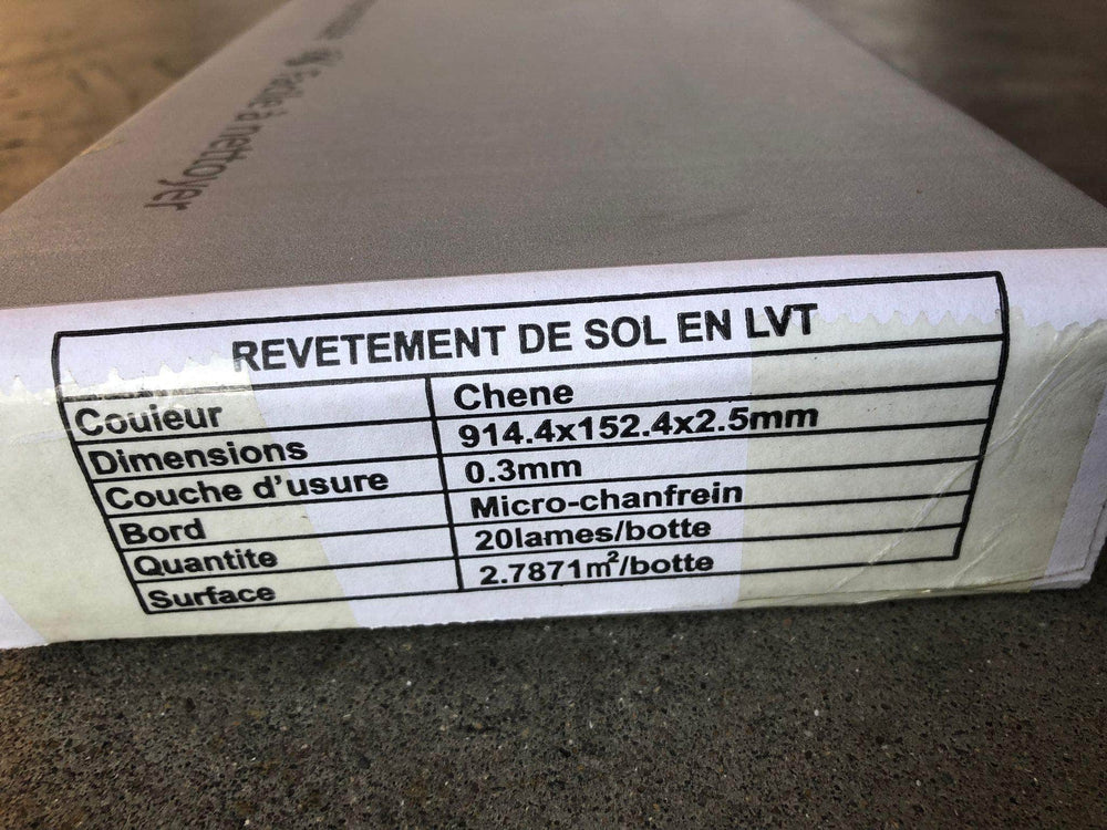 Sol PVC à coller  -  Lame souple PVC à coller Chêne 914,4 x 152,4 x 2,5mm