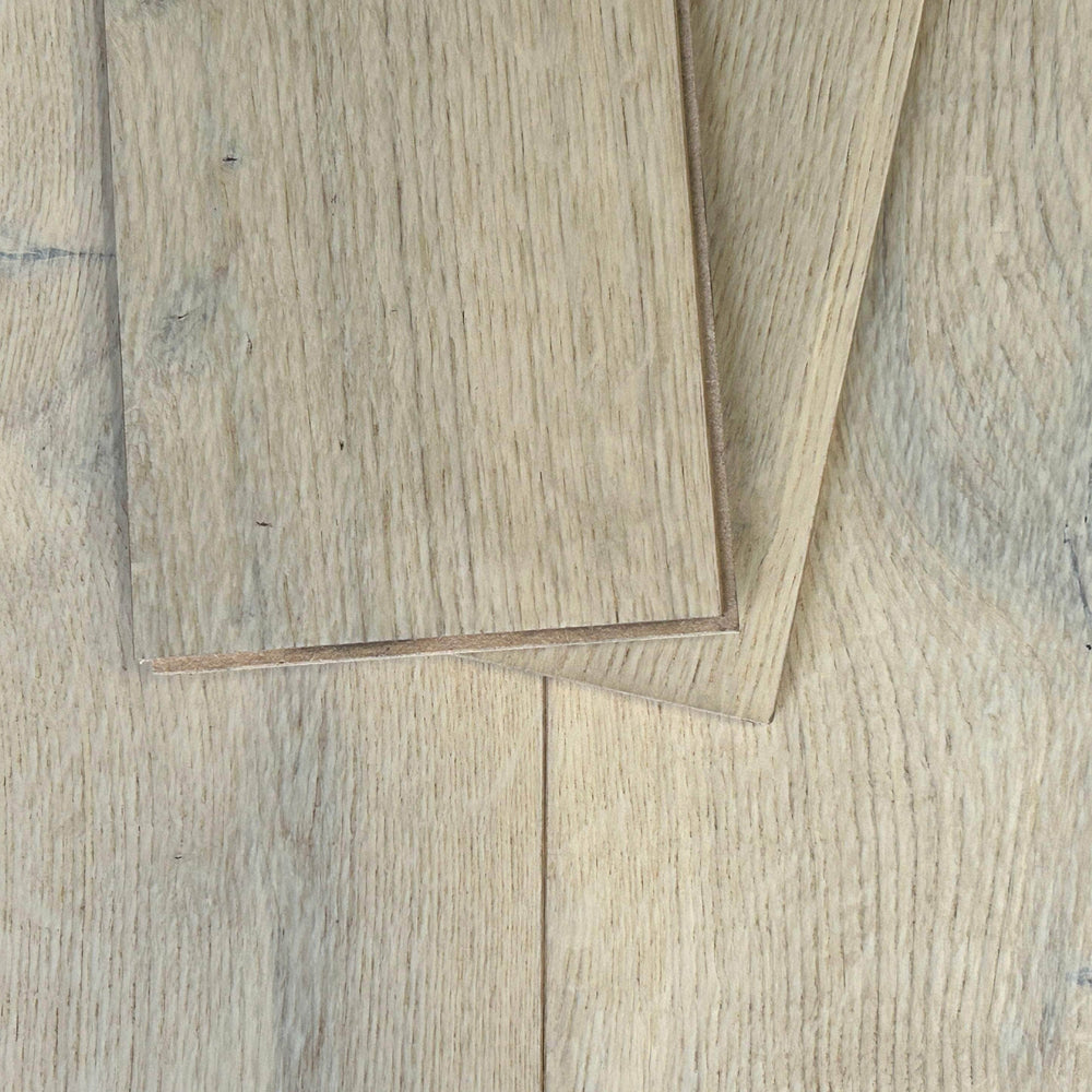 Parquet Contrecollé  -  Contrecollé chêne couleur Milk - Rainure-languette - gamme PREMIER 10H -  1190 x 150 x 10 mm - Cabbani ref 17