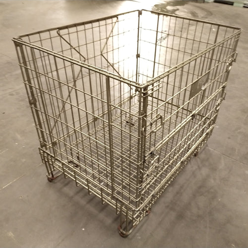 Caisse palette grillagée pliable acier  - 1100 x 800 x 1000 mm