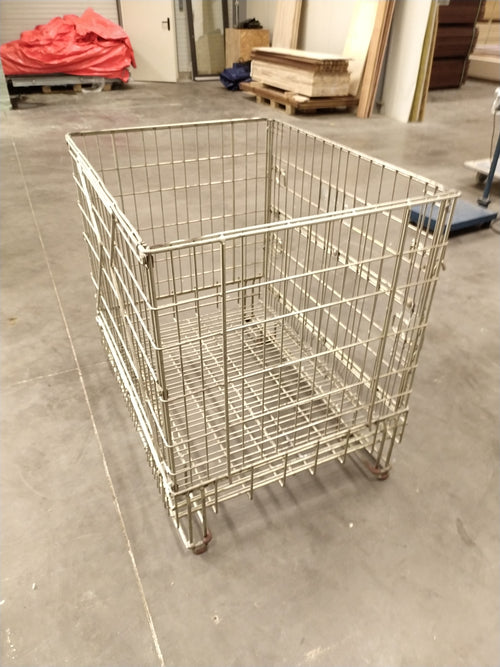 Caisse palette grillagée pliable acier  - 1100 x 800 x 1000 mm