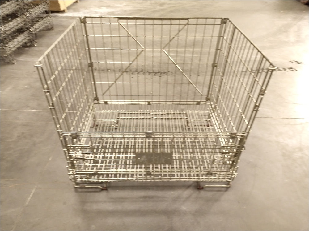 Caisse palette grillagée pliable acier  - 1100 x 800 x 1000 mm