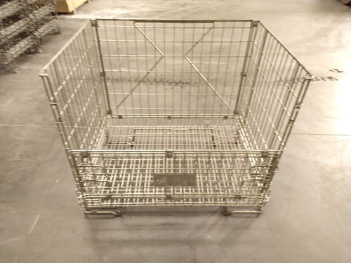 Caisse palette grillagée pliable acier  - 1100 x 800 x 1000 mm