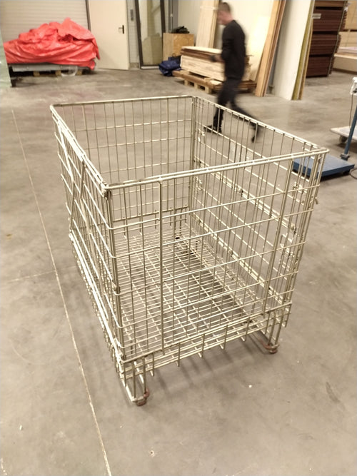 Caisse palette grillagée pliable acier  - 1100 x 800 x 1000 mm