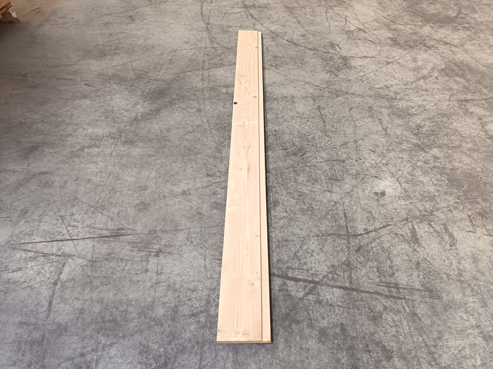 Planche epicéa bois massif - 20 x 95 - L=1.87m (raboté 4 faces + feuillure 24×5)