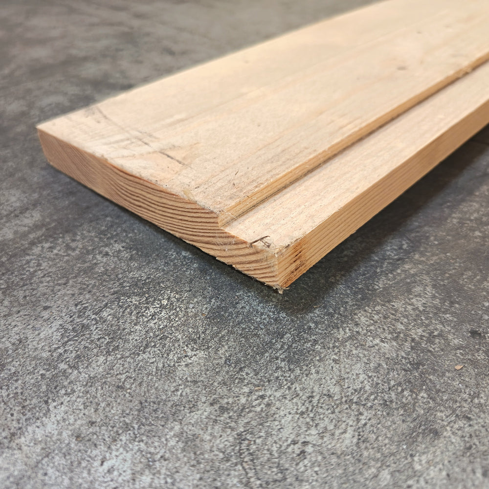 Planche epicéa bois massif - 20 x 95 - L=1.87m (raboté 4 faces + feuillure 24×5)