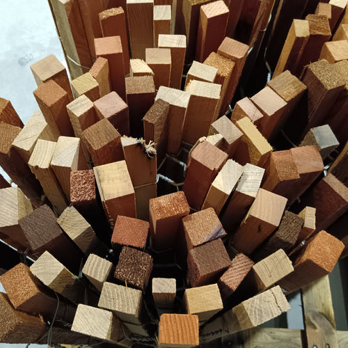 Ganivelle bois massif bois exotique rouge - hauteur 50 cm - L=5m - non appointée (écart 4/5 cm)