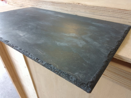Ardoise synthétique coloris bleu & noir - 400 x 240 mm (lisse à bords épaufrés)