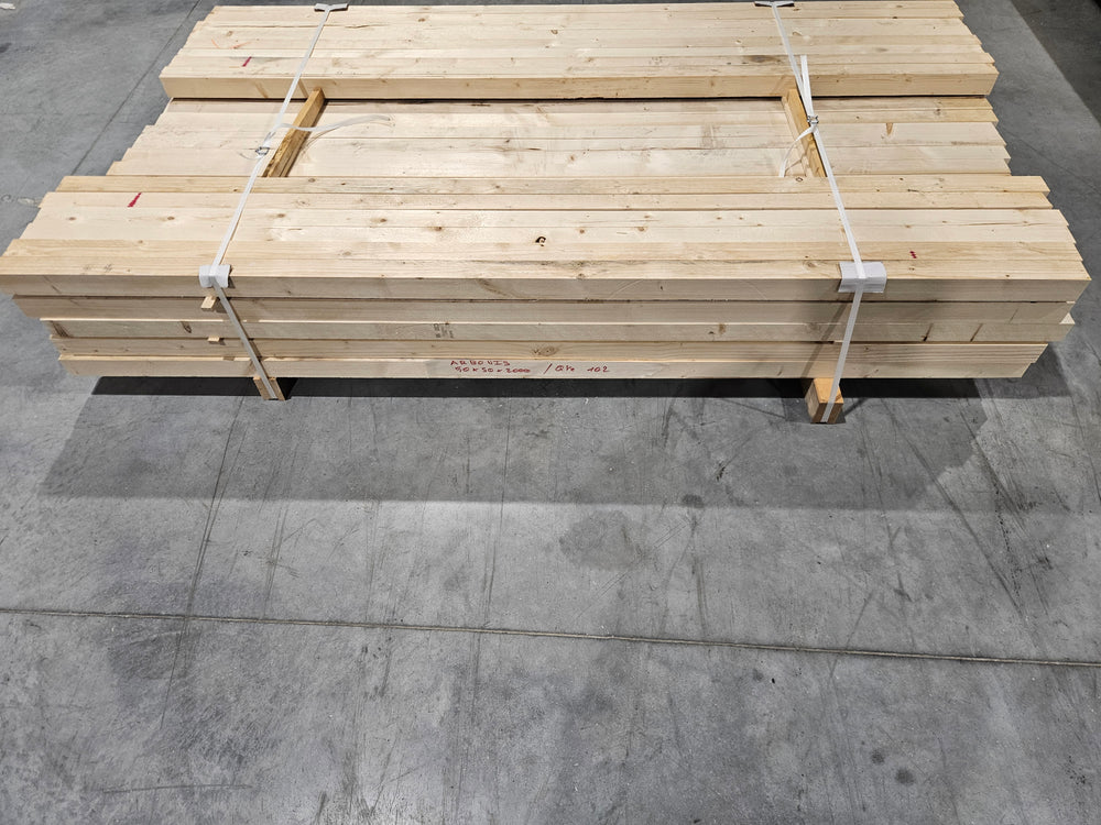 Tasseau resineux bois massif - 50 x 50 - L=2m (brut de sciage)