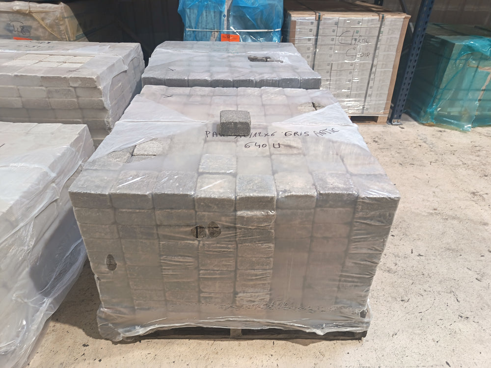 Pavé béton Gris Antic - 120 x 120 x 60 mm