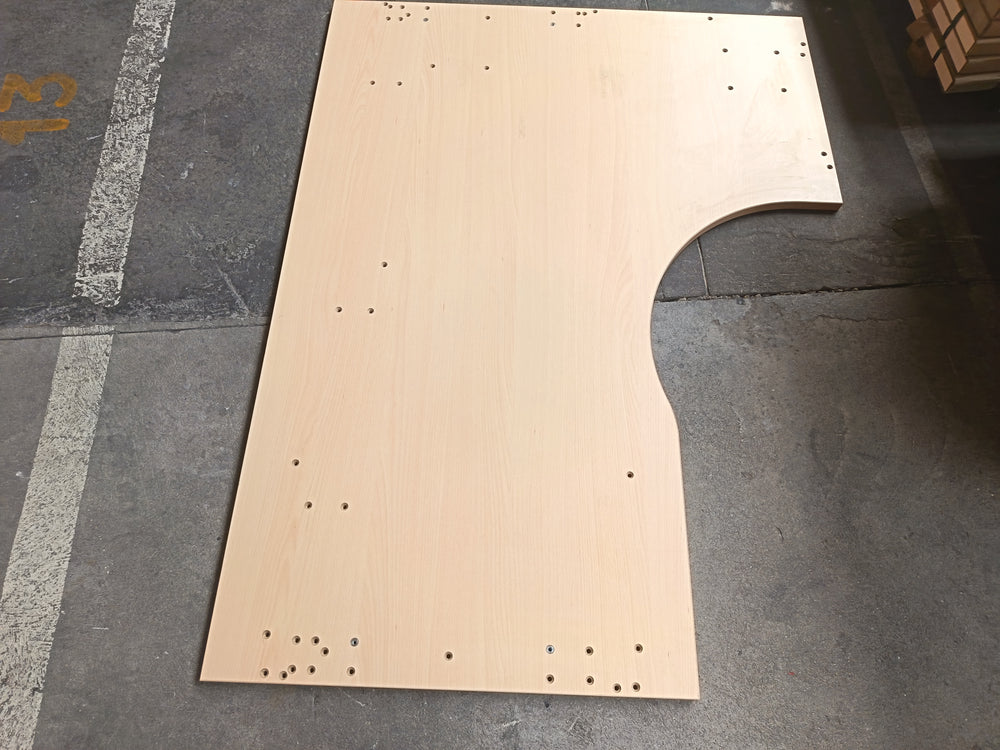 Plan de travail aggloméré décor hetre - 1800 x 1200 x 25 mm retour gauche