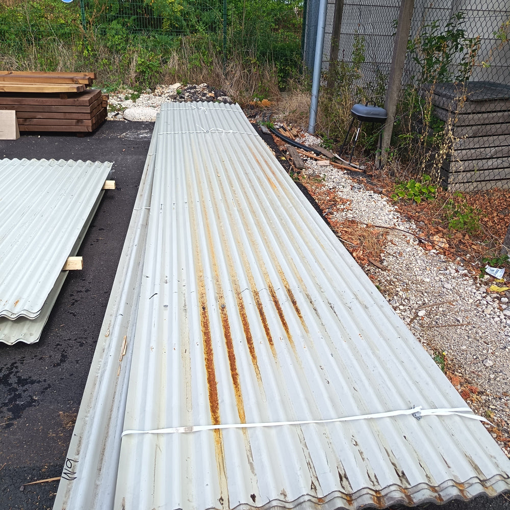 Bardage acier blanc - 4000 x 1050 mm (ondulé)