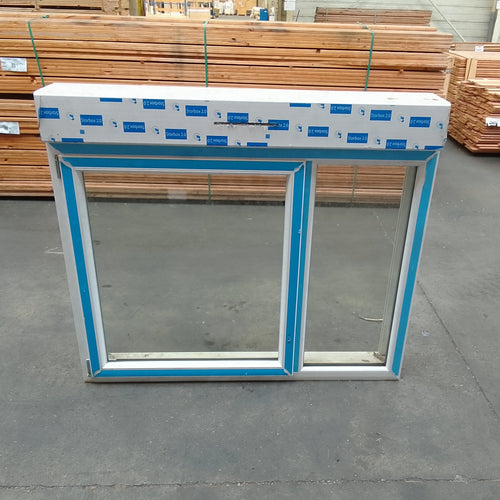 Fenêtre PVC blanc 9016 satine classe 1 - 1150 x 1500 mm - Bouvet Thermience gauche VRI