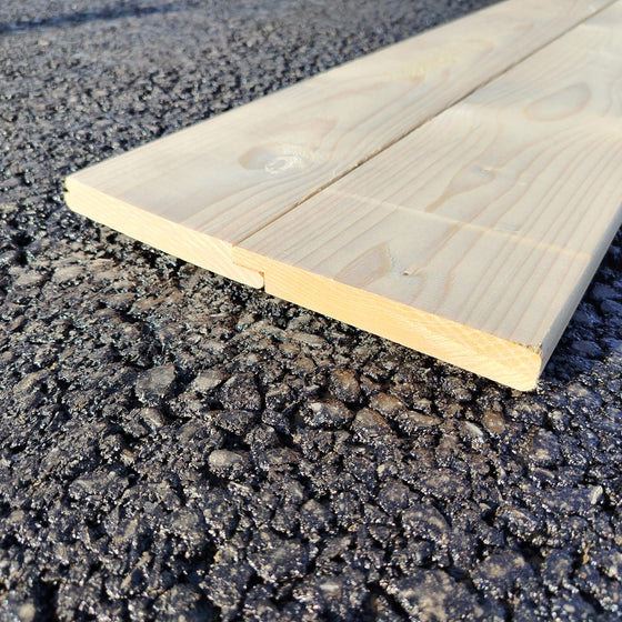 Planche epicéa bois massif - 20 x 190 - L=1.95m (bord arrondi + feuillure 18×11)