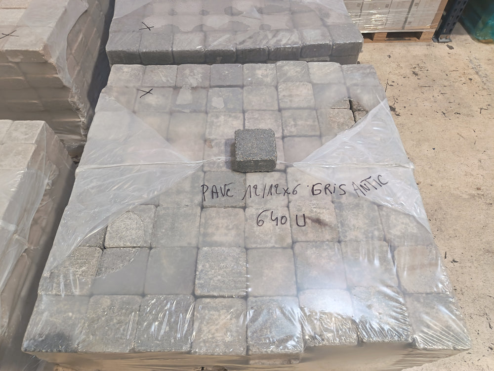 Pavé béton Gris Antic - 120 x 120 x 60 mm