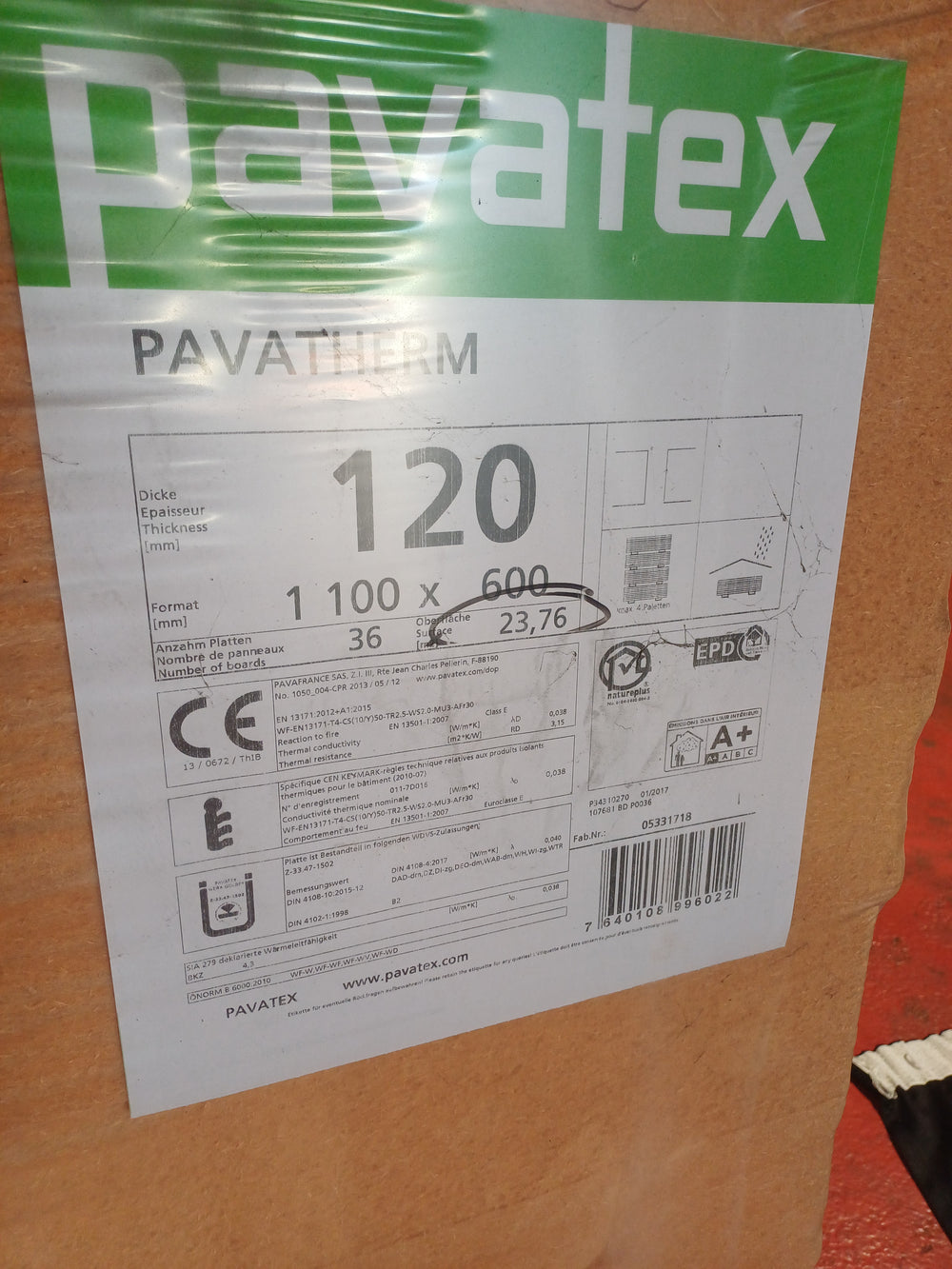 Panneau isolant thermo-acoustique rigide en fibre de bois - 1100x600x120