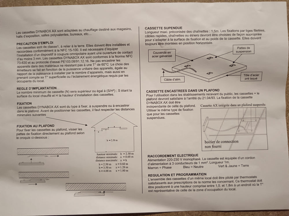 Cassette rayonnante  - 593 x 593 x 30 mm (Dynabox ACSO AX 200)