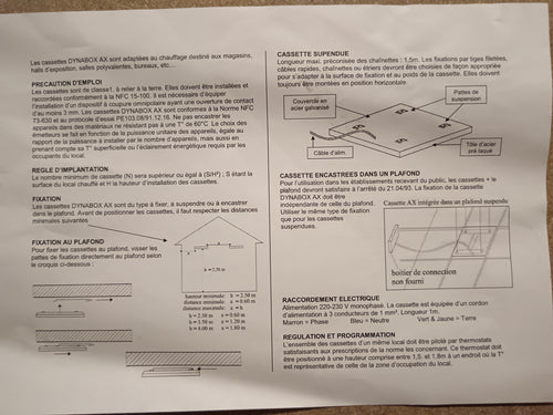 Cassette rayonnante  - 593 x 593 x 30 mm (Dynabox ACSO AX 200)