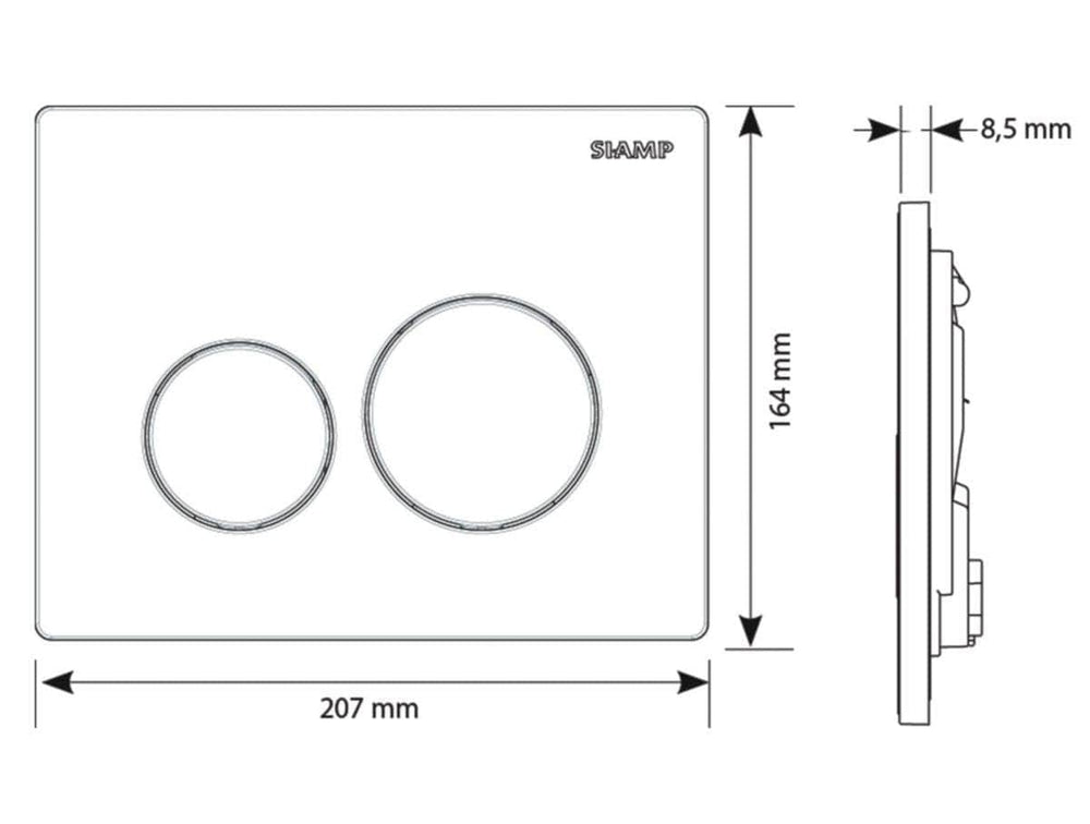 WC  -  Plaque De Commande Sphère - Ingénio - Blanc/Mat - 31261360 - Siamp