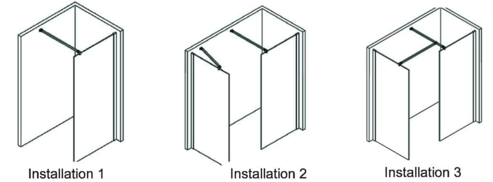 Paroi droite CONCERTO WALK 100 cm , hauteur 2m, verre trempé 6 mm ALTERNA