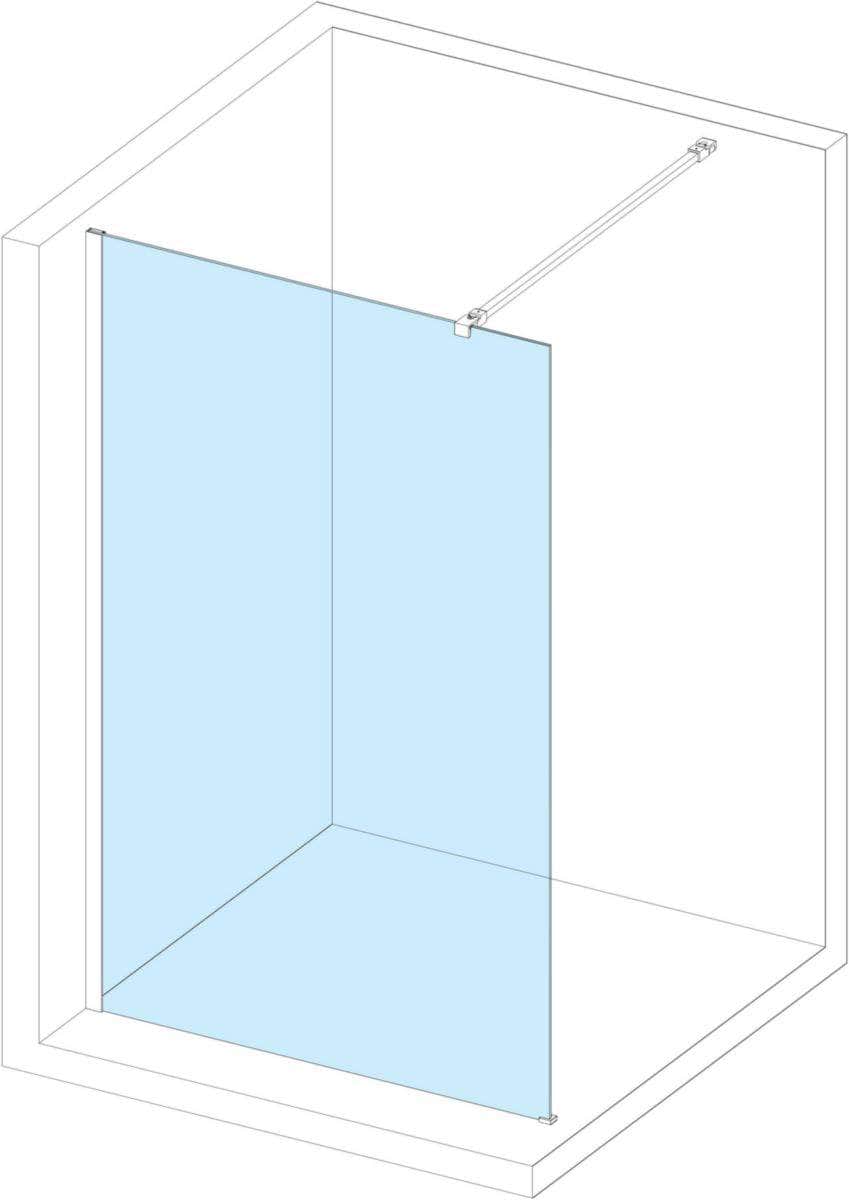 Paroi droite CONCERTO WALK 100 cm , hauteur 2m, verre trempé 6 mm ALTERNA