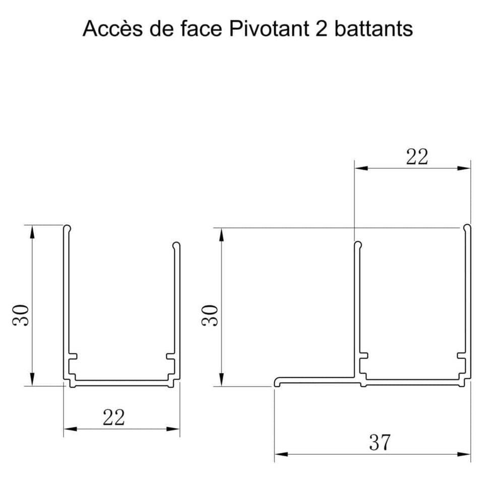 Paroi douche et bain  -  Paroi de douche Alterna Concerto accès de face 2 portes battantes 70 cm profilé argent brillant verre sérigraphié