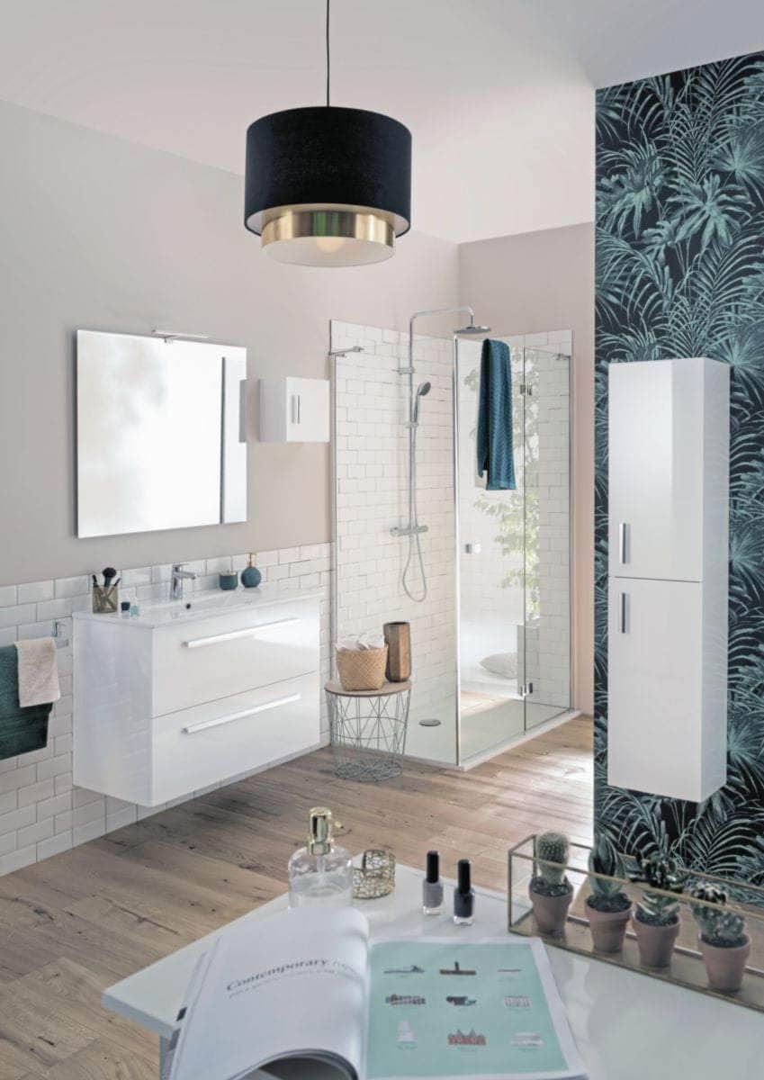 Lavabo  -  Plan de toilette Alterna Concerto2 90 cm en synthèse vasque centrée