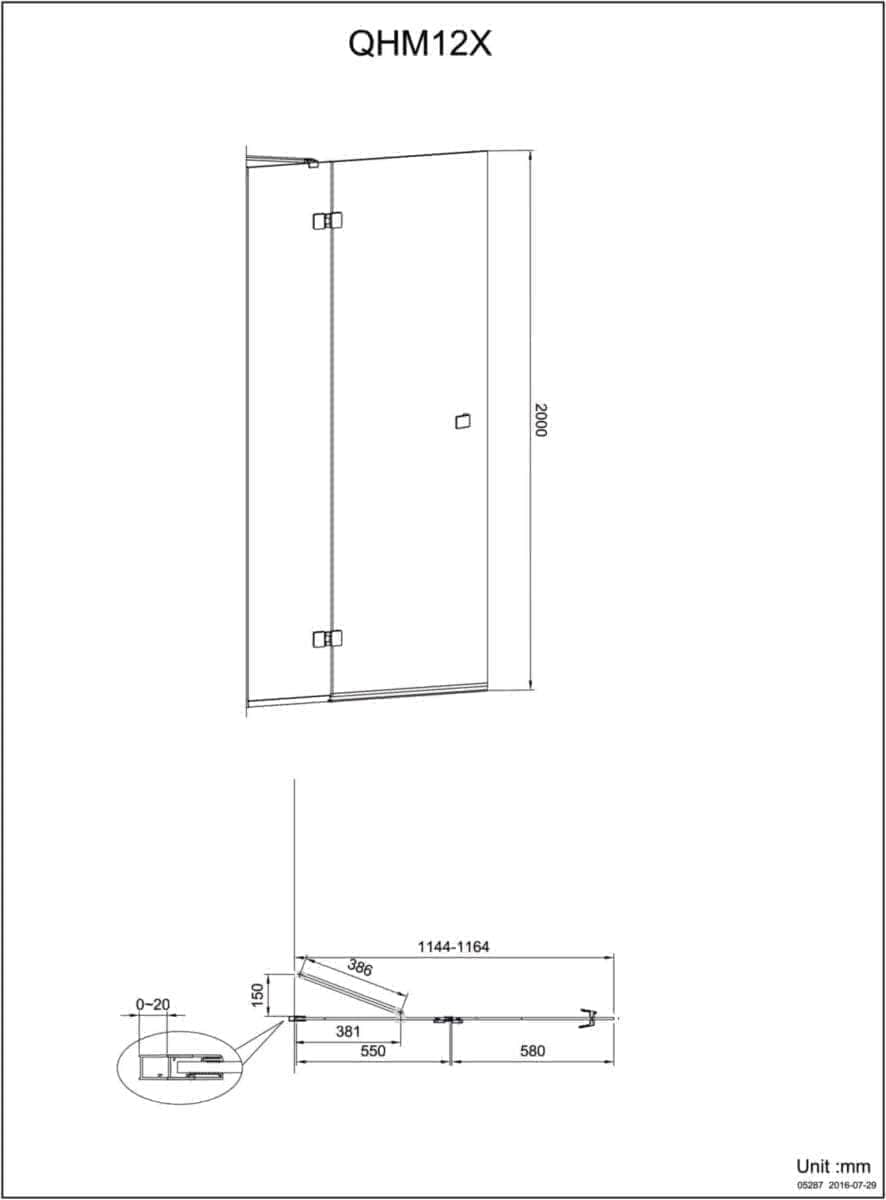 Paroi douche et bain  -  Paroi de douche Alterna Domino Fixe + pivot 120cm