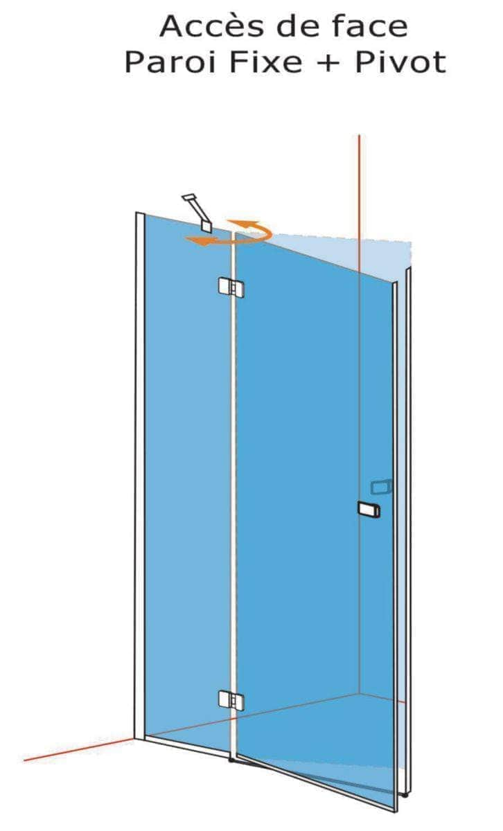 Paroi douche et bain  -  Paroi de douche Alterna Domino Fixe + pivot 120cm