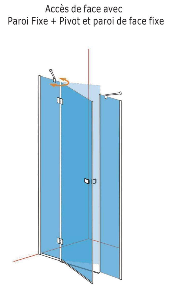 Paroi douche et bain  -  Paroi de douche Alterna Domino Fixe + pivot 120cm