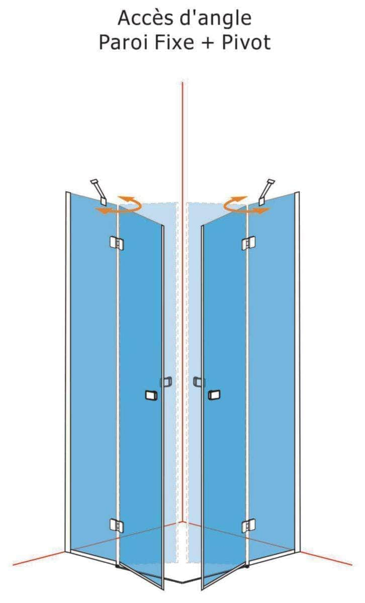 Paroi douche et bain  -  Paroi de douche Alterna Domino Fixe + pivot 120cm