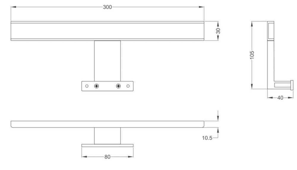 Divers sanitaires  -  Spot LED Alterna Réglette métal 30 cm chromé ALTERNA