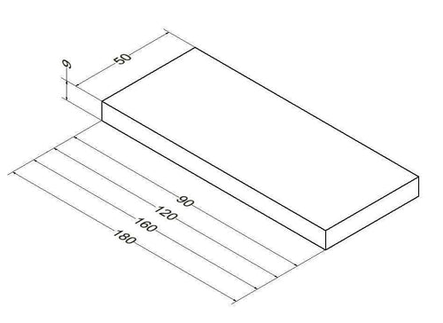 Meuble sanitaires  -  Plan Alterna Zao 160 cm épais 9 cm Ardoise ALTERNA