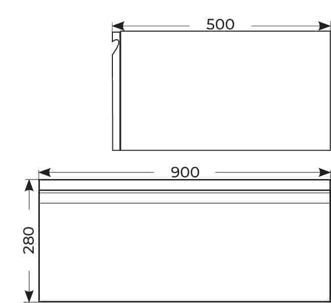 Meuble sanitaires  -  Meuble sous plan Alterna Zao 90 cm taupe