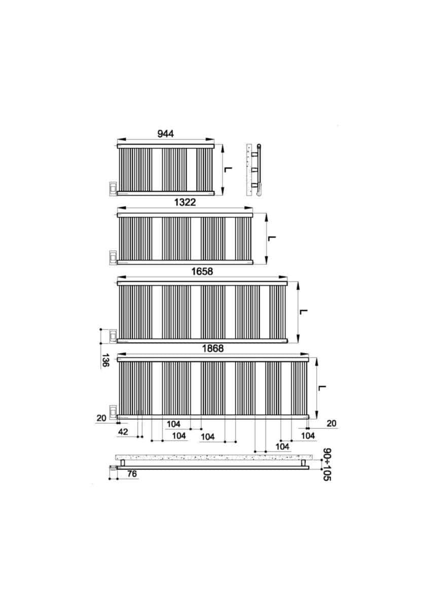 Seche-serviette  -  Sèche-serviettes électrique Alterna Primeo 1000w 1658/600 mm blanc
